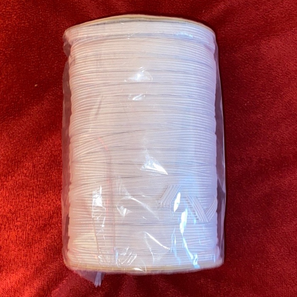 1/4” 6mm White Elastic 200 Yards